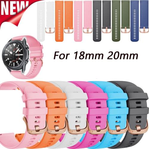 18/20mm Soft Silicone Watch StrapFor Garmin Vivoactive 4S/3S/3 For Huawei bracelet B5 For Polar Ignite Band Sport Wristband