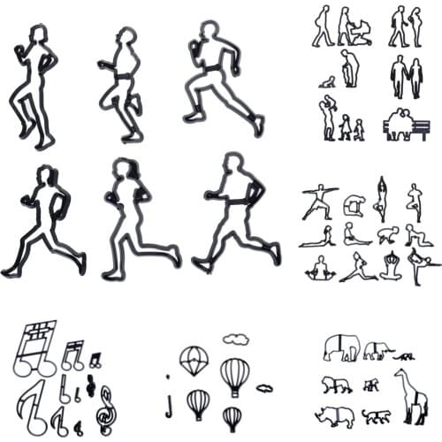 Plastic Cake Fondant Molds Set Cookie Cutter Pastry Biscuit Baking Decor Tools Music Note Family Yoga Run Animals Balloon