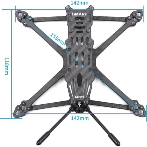GEPRC GEP-ST35 155mm 3.5inch Carbon Fiber FPV Frame Kits 4mm Arm Replacement for SMART35 SMART35 HD FPV Freestyle Drones DIY