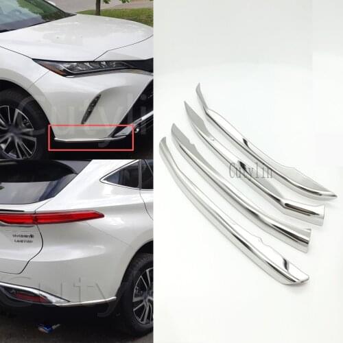 For Toyota Harrier Venza 2020 2021 Car Front Bumper Corner Cover Trim anti-rub Lip Molding Cover Fram Styling Accessories