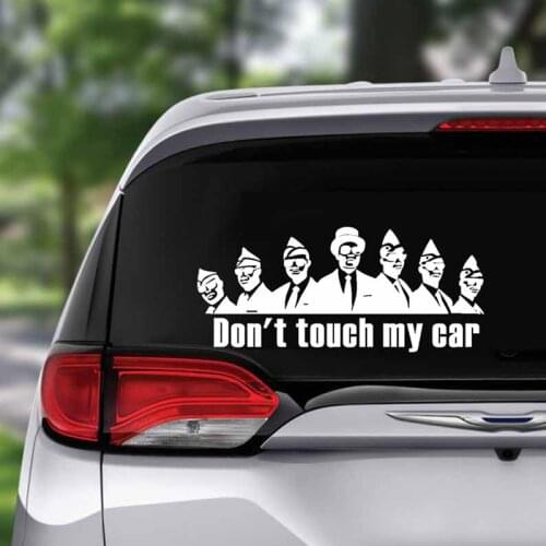 Funny Don't Touch My Car Car Styling Vinyl Decal Car Sticker COFFIN DANCE White/Black 27.5x12cm
