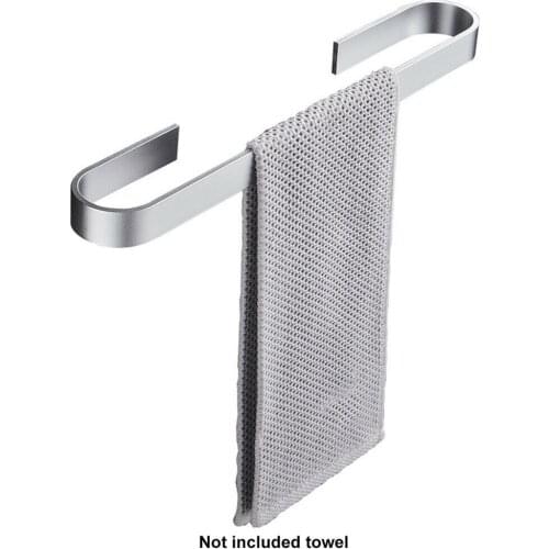 Wall-Mounted Stainless Steel Bathroom Towel Shelf Holder Hanger Self Adhesive Hanging Rail Bathroom Supplies Rod Organiser Rack