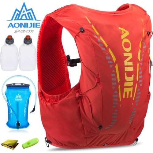 AONIJIE C962 12L Hydration Backpack Pack Bag Vest Soft Water Bladder Flask For Hiking Trail Running Marathon Race Water bag 1.5L