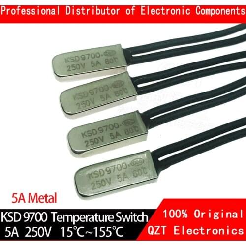 Free shipping KSD9700 5A 250V 15C 35C 40C 55C 60C 75C 80C 85C 90C 95C 100C 155C NO NC Thermal Protector fuses Temperature Switch