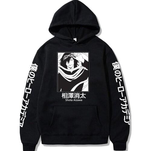 My Hero Academia Anime Hoodies Harajuku Shota Aizawa Manga Boku no Hero Academia Men Women Winter Long Sleeve Hooded Sweatshirts