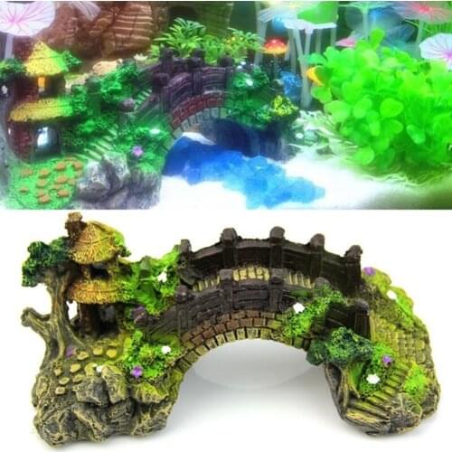 Fish Tank Decoration Ornaments Bridge Aquarium Fish Shrimp Resin Bridge Turtle Climbing Platform Resin Beautification Crafts