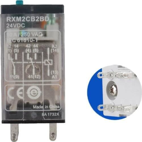 Device LED light small type relay RXM2CB2BD 14 feet DC24V 10A MY2N-J 10A Perfectly compatible with RXZE1M4C