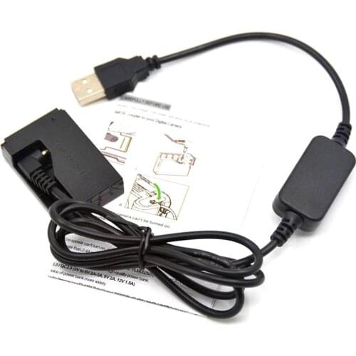 Power Bank 5V USB cable adapter + DR-E15 DC Coupler LP-E12 dummy battery for Canon EOS-100D kiss x7 EOS 100D Rebel SL1