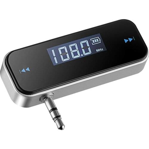 VODOOL 3.5mm Music Audio FM Transmitter Wireless In-car Transmitter Player for Car Radio Connect Phone with Display Screen