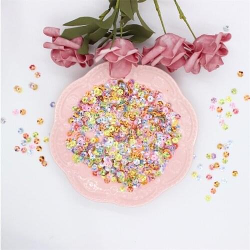 YPP CRAFT Mixed Colors 6mm Flowers Shape Sequins PVC Flat for DIY Scrapbooking Card Making Craft Decorations