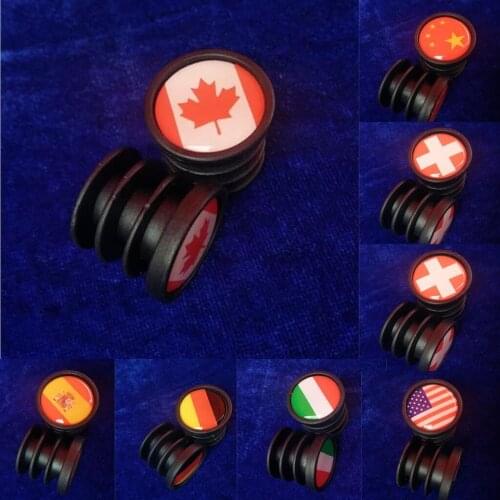 2 Pcs National Flags Decor Bike Bicycle Handlebar Bar End Plugs For MTB Mountain Road Bike Bicycle Grips Parts 22mm