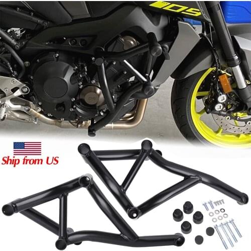 MT09 FZ09 Stunt Cage Engine Guard Crash Bar Bumper Protector for Yamaha MT-09 FZ-09 MT FZ 09 2017 18 2019 2020 Tracer 900 XSR900