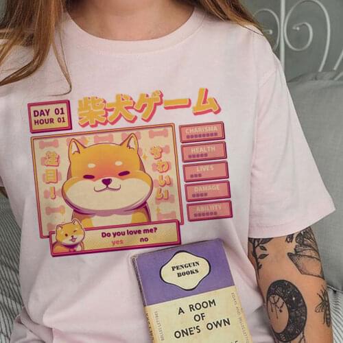 Aesthetic Camisas Mujer Harajuku T-Shirt Kawaii Cute Shiba Inu Doge Print Summer Korean Streetwear Women casual Tops Tees Female