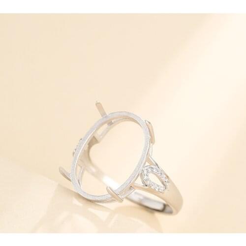 15*20mm 925 STERLING SILVER Women Semi Mount Bases Blanks base blank Pad ring Setting wedding jewelry findings diy A5936