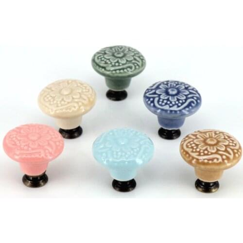 1x Cabinet Handles and Knobs Drawer Pulls High Quality Furniture Ceramic Knobs Children Door Handle 33mm*30mm