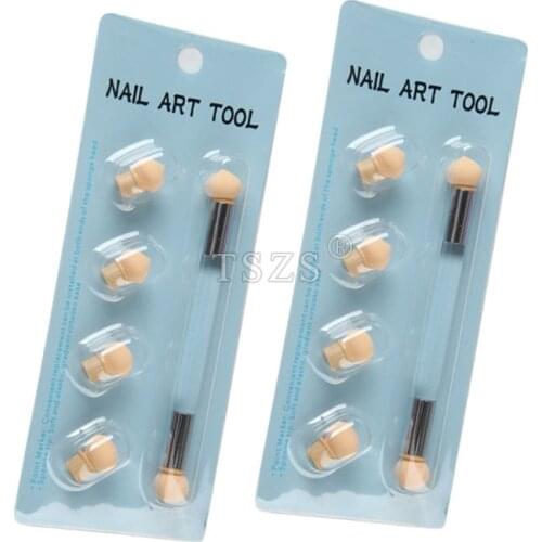 1set/Lot Double-ended Nail Art Gradient Shading Dotting Painting Pen Sponge Head Rhinestones Handle Gel UV Brush nail Tools