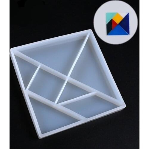 1pcs UV Resin Jewelry Liquid Silicone Mold Geometric Jigsaw Shape Resin Molds For DIY Intersperse Decorate Making Molds