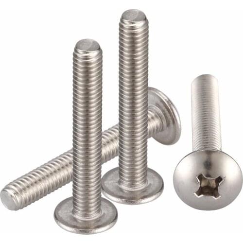 100Pcs M3*5/6/8/10/12/16/20/25/30mm 304 Stainless Steel Cross Recessed Pan Head PM Screws Phillips Screws Choose