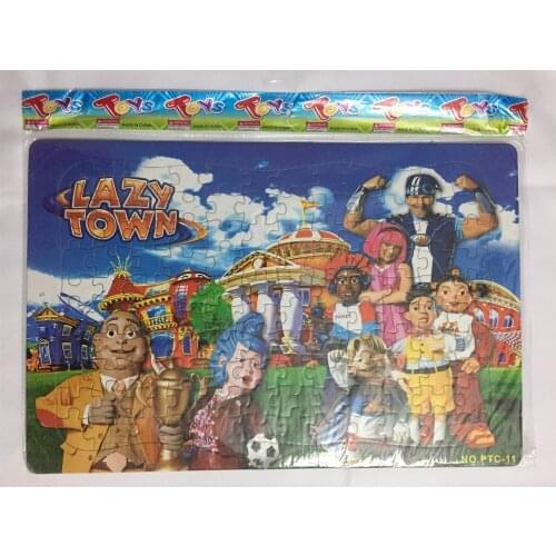 2019 iWish 42x28cm LazyTown 2D Playying Football Puzzles Lazy Town Jigsaw Puzzle Christmas Kids Toys For Children Baby Play Toy
