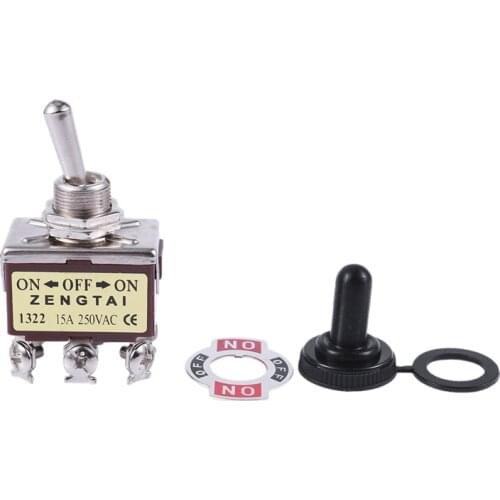 AC 250V 15A 6 Pin DPDT On/Off/On 3 Position Mini Toggle Switch