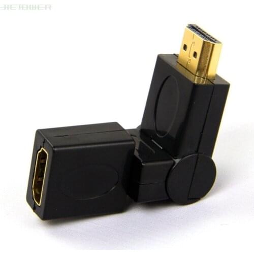 30pcs/lot HDMI Cable Adapter Converters HDMI 1.4 Angled Type HDMI Male to Female 90 180 360 Degree Rotating Adapter