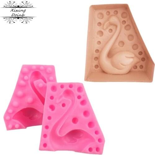 3D beautiful swan shape silicone mold Candle Mold sugar craft tool Chocolate Mold baking utensil
