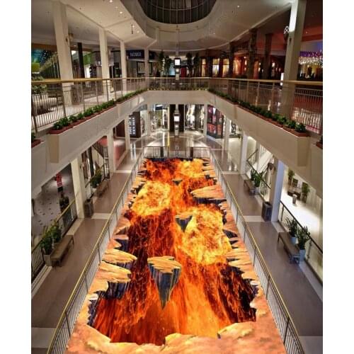 Custom 3d flooring wallpaper self adhesive 3d Living room bedroom Bathroom floor tiles mural wallpaper 2020