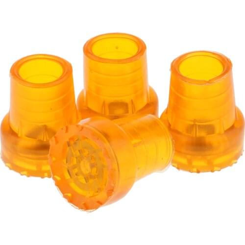 4 Pcs Durable Rubber Trekking Hiking Pole Tip End Cap Protectors Walking Stick Cane Replacement Tips 19mm