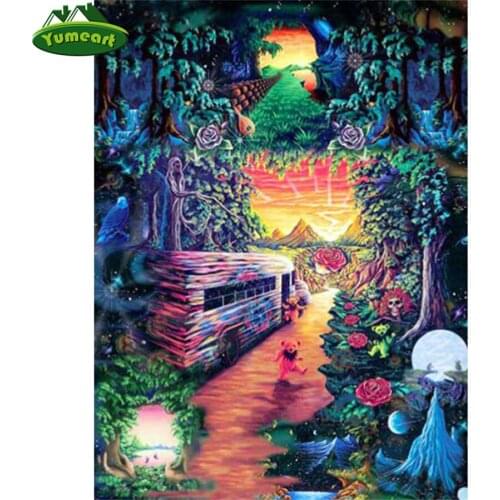 Diamond Embroidery Halloween 5D DIY Diamond Painting Forest Tree Landscape Paint With Diamonds Forest Full Square Drill Wall Art