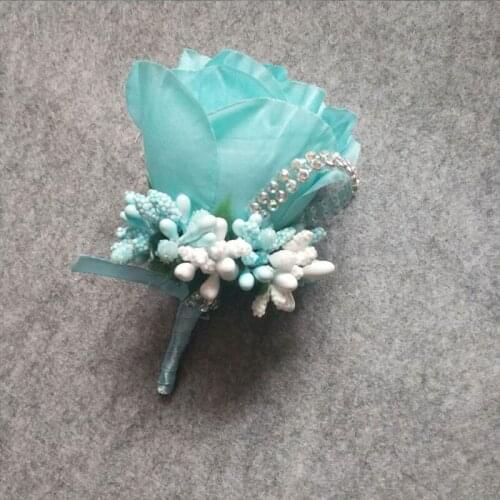 1 Piece Handmade Wedding Boutonniere Groom Groomsman Corsage Artificial Flower Silk Rose Man Suit Brooch Flowers Cloth Corsages