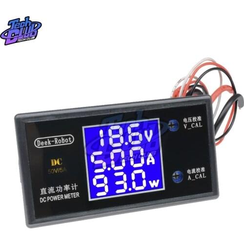 DC 0-100V 0-50V 5A 10A LCD Digital Voltmeter Ammeter Wattmeter Voltage Current Power Meter Volt Detector Tester