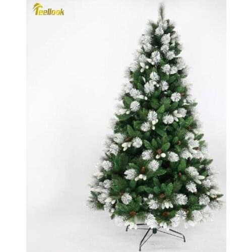 Teellook 1.2 m - 3.0 m flowering Christmas tree PVC pine needle mixed tree Christmas scene layout decoration