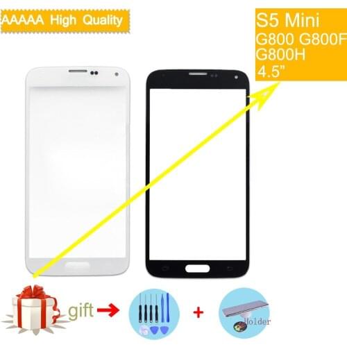 For Samsung Galaxy S5 mini G800F G800H G800 Touch Screen Front Glass Panel TouchScreen Outer Glass Lens NO LCD white black blue