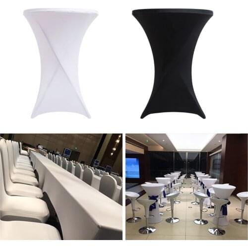 Stretch Cocktail Lycra Dry Bar Spandex Table Cover Tablecloth Wedding Event Party Decoration 70cm/80cm