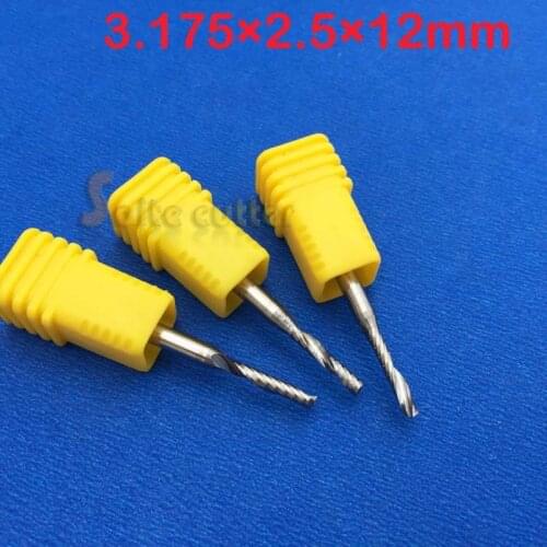 New 5PCS AAA Single flute carbide Engraving CNC router bits Tools Cutting 3.175mm X 2.5mmX 12mm Aluminum Acrylic Pvc Wood