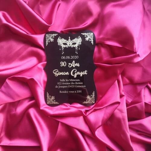 Hot colorful printable Free customize Plexiglass black acrylic card with mask