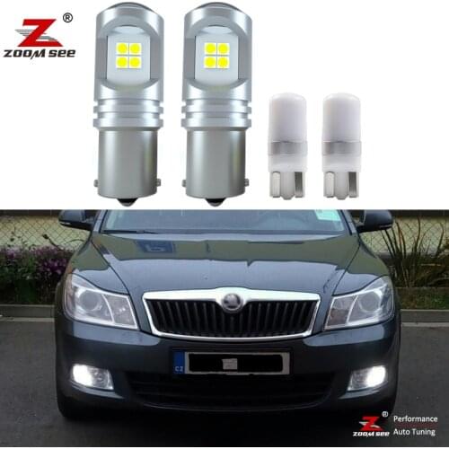 Perfect white Canbus LED exterior DRL Daytime running Reverse Parking light bulb kit for Skoda Octavia 1 2 3 MK1 MK2 MK3 A5 A7