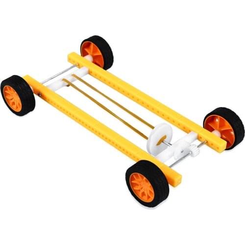 Creative small production, scientific experimental toys, students, educational children, DIY rubber band, return car wholesale