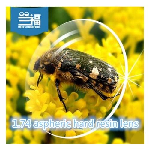 High quality 1.74 Myopia Glasses Lenses High-definition Prescription Aspherical Lens anti-radiation green film 2pcs/pair