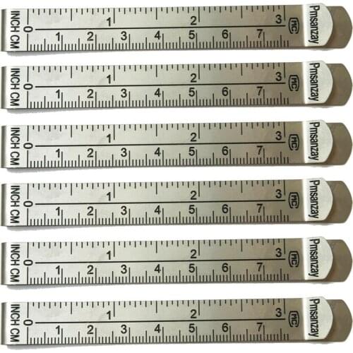 BEST Pack of 6 Stainless Steel Hem Curtain Clips Measuring Guides - INCHES & CM