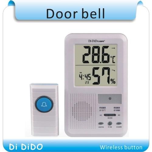 Free shipping Multifunctional LCD Calendar Panic Alarm Clock Wireless Door Bell Transmitter Receiver Door Chime Door Bell