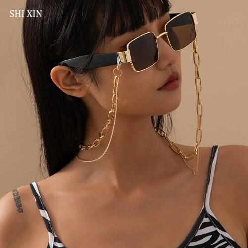 SHIXIN Layered Simple Sunglasses Chain for Women Trendy Landyard Glasses Chain Holder on the Neck Necklace Sunglasses Cord Gifts