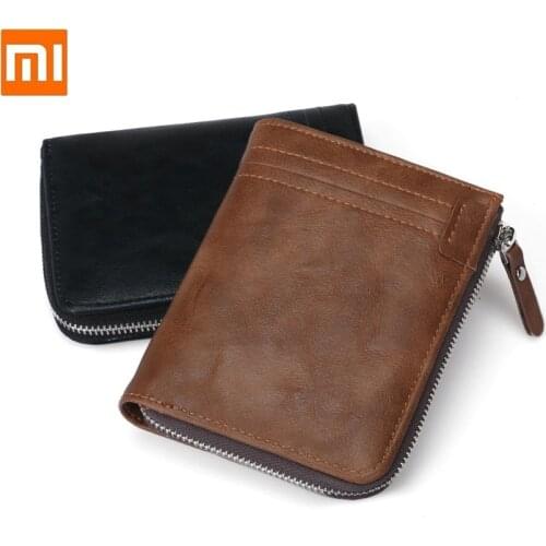 Fashion casual men PU leather wallet RFID zipper multi-card slot short wallet card Clip Coin Purse