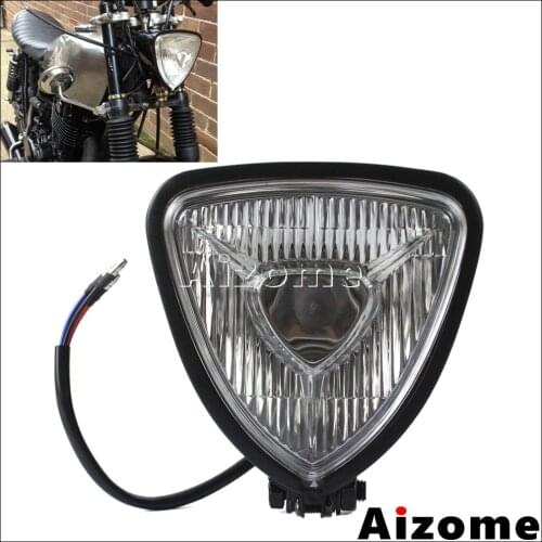 Motorcycles Triangle Headlight H4 Vintage Lighthouse Head Light Lamp For Harley Custom Chopper Cruisers