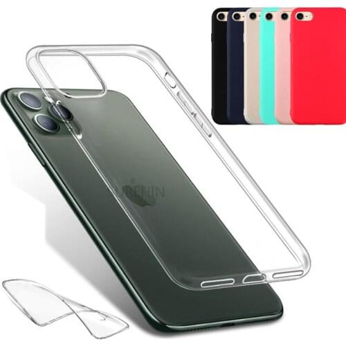 Soft cover for iPhone se 2 case 2020 11 Pro max xs XR 8 7 6 plus coque black clear transparent silicone cover for iPhone 11 case