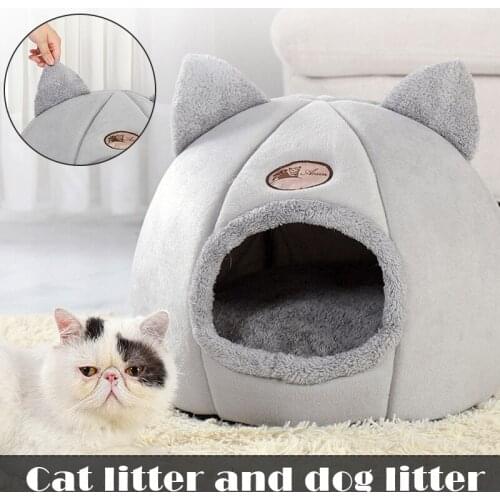 Soft Cat Sleeping Bag Dogs Cave House Cozy Stereoscopic Round Kennel for Pet 3 Sizes Machine Wash Safe can CSV
