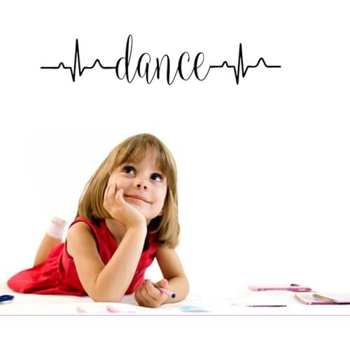 Dance Words Heartbeat Wall Sticker Vinyl Home Decor For Girls Room Bedroom Dance Studio Decoration Art Murals Decal Poster
