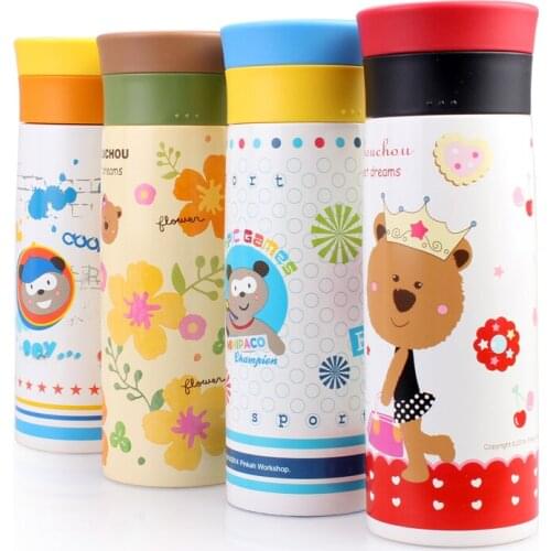 Pinkah 350ml Cartoon Thermos Cup Bottle 304 Stainless Steel Vacuum Thermal Mug Insulated Tumbler Tea Coffee Mugs Kids Gift