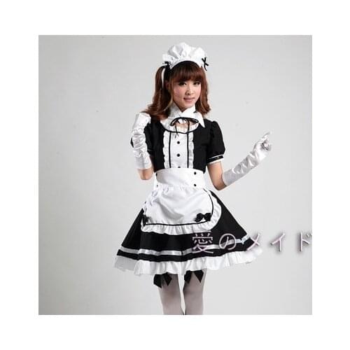 French Maid Apron Dress Sweet Gothic Lolita Dresses Anime Costume Plus Size Maid Uniforms Halloween Costumes For Women