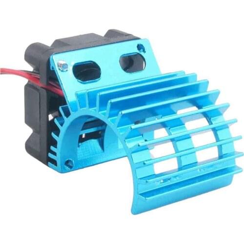 Motor Heat Sink Radiator With Cooling Fan for 1/10 HSP RC Car 380 390 Motor (Blue)